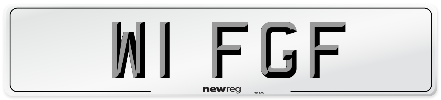 W1 FGF Number Plate from New Reg